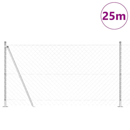 vidaXL Zaunpfosten Silber 25 x 1,2 m (60 x 60 mm Netz) Stahl