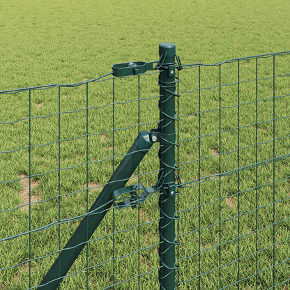 vidaXL Zaun mit Pfosten Grün 0,4 x 10 m Stahl und PVC