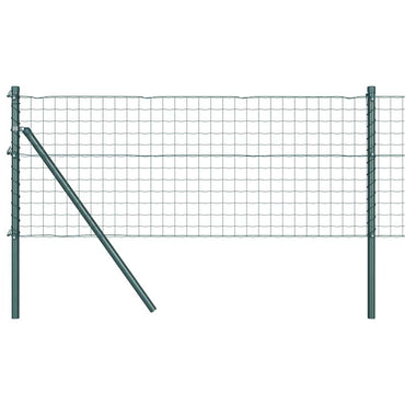 vidaXL Zaun mit Pfosten Grün 0,4 x 10 m Stahl und PVC