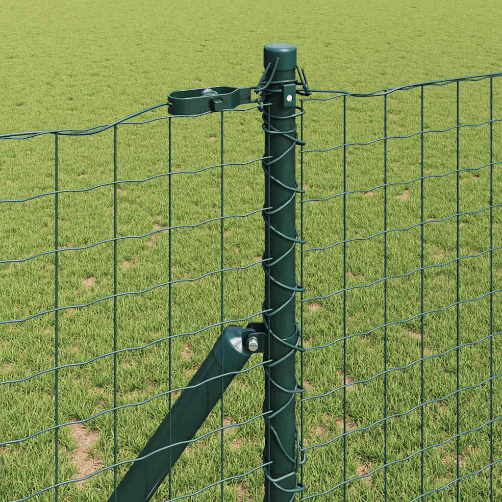vidaXL Zaun mit Pfosten Grün 1,2 x 10 m Stahl und PVC