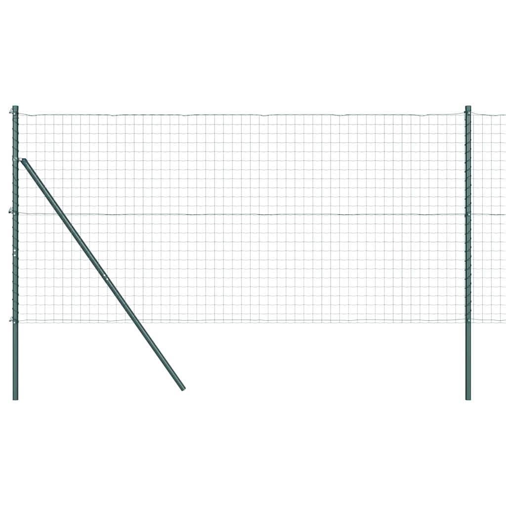 vidaXL Zaun mit Pfosten Grün 1,2 x 10 m Stahl und PVC