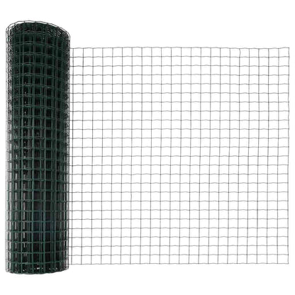 vidaXL Zaun mit Pfosten Grün 1,2 x 10 m Stahl und PVC