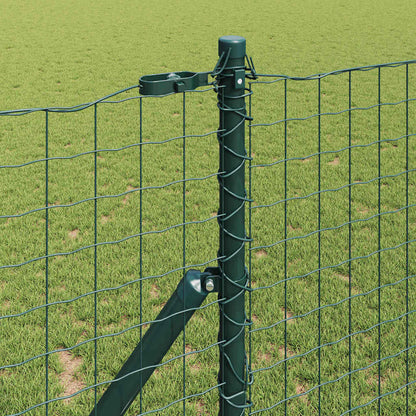 vidaXL Zaun mit Pfosten Grün 1,4 x 10 m Stahl und PVC