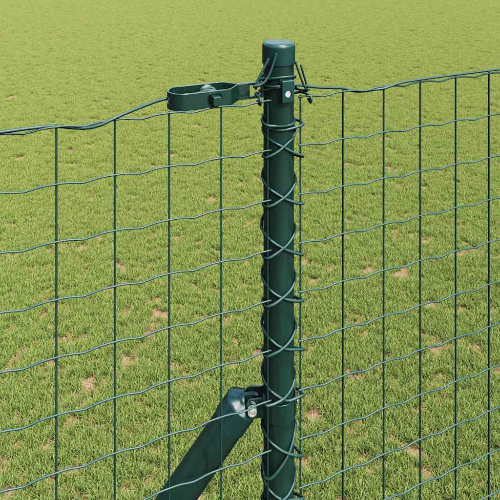 vidaXL Zaun mit Pfosten Grün 1,5 x 10 m Stahl und PVC