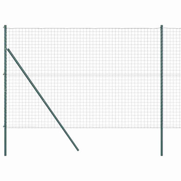 vidaXL Zaun mit Pfosten Grün 1,5 x 10 m Stahl und PVC