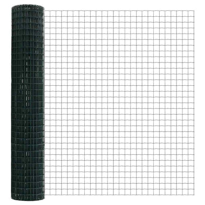 vidaXL Zaun mit Pfosten Grün 1,5 x 10 m Stahl und PVC