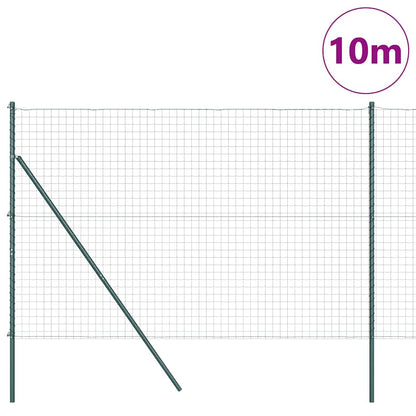 vidaXL Zaun mit Pfosten Grün 1,5 x 10 m Stahl und PVC