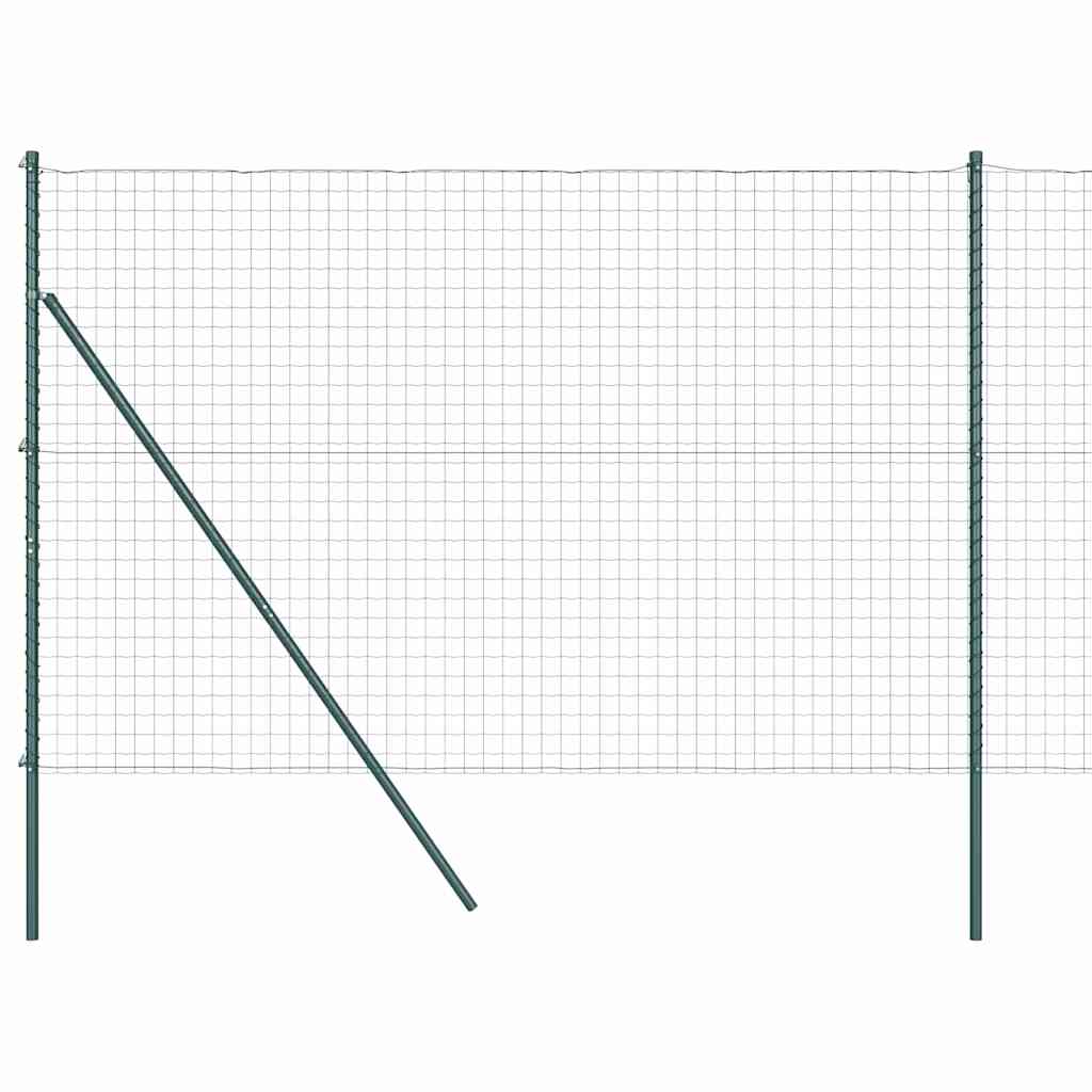 vidaXL Zaun mit Pfosten Grün 1,6 x 10 m Stahl und PVC