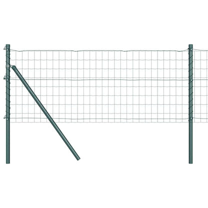 vidaXL Zaun mit Pfosten Grün 0,6 x 10 m Stahl und PVC