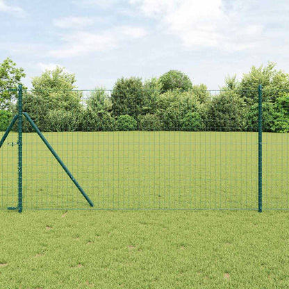 vidaXL Zaun mit Pfosten Grün 1 x 10 m Stahl und PVC