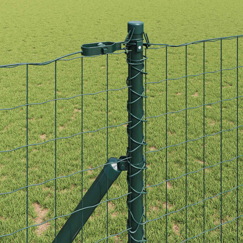 vidaXL Zaun mit Pfosten Grün 1,2 x 10 m Stahl und PVC