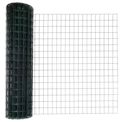 vidaXL Zaun mit Pfosten Grün 1,2 x 10 m Stahl und PVC