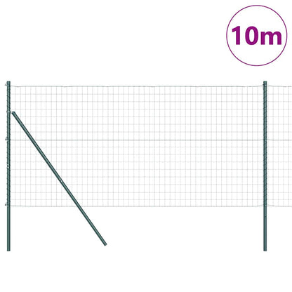vidaXL Zaun mit Pfosten Grün 1,2 x 10 m Stahl und PVC