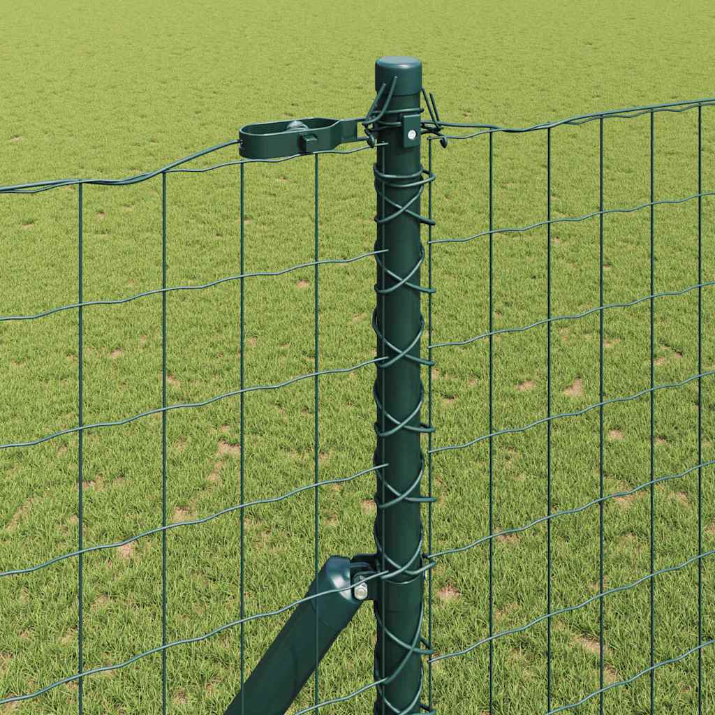 vidaXL Zaun mit Pfosten Grün 1,5 x 10 m Stahl und PVC