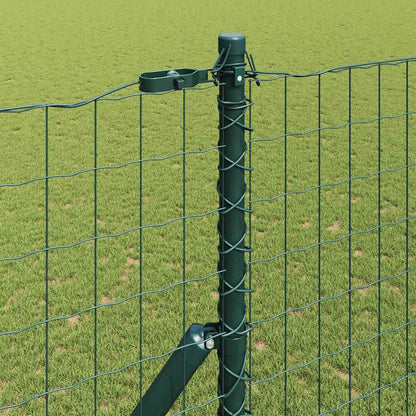 vidaXL Zaun mit Pfosten Grün 1,5 x 10 m Stahl und PVC
