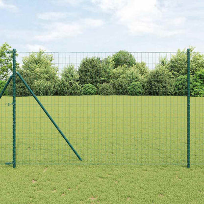 vidaXL Zaun mit Pfosten Grün 1,5 x 10 m Stahl und PVC