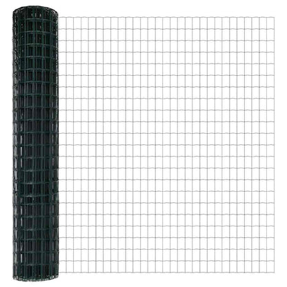 vidaXL Zaun mit Pfosten Grün 1,5 x 10 m Stahl und PVC