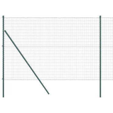 vidaXL Zaun mit Pfosten Grün 1,6 x 10 m Stahl und PVC