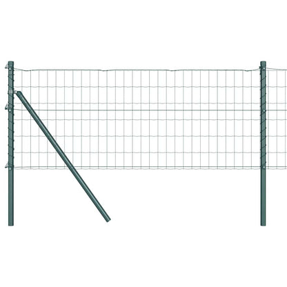 vidaXL Zaun mit Pfosten Grün 0,4 x 10 m Stahl und PVC