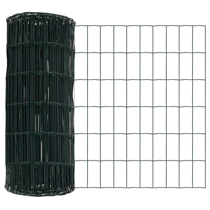 vidaXL Zaun mit Pfosten Grün 0,4 x 10 m Stahl und PVC