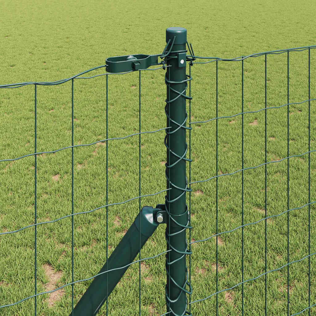 vidaXL Zaun mit Pfosten Grün 1 x 10 m Stahl und PVC