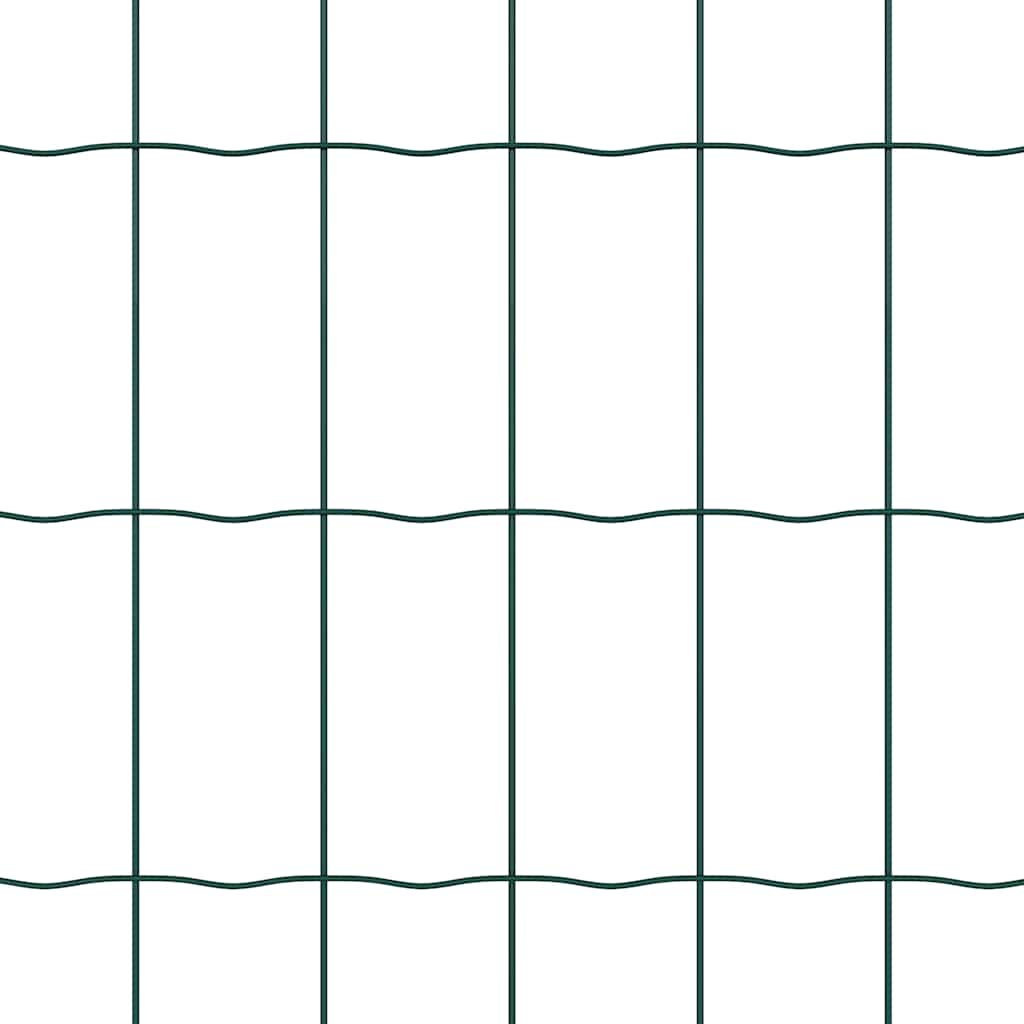 Zaun mit Pfosten Grün 1,2 x 10 m Stahl und PVC