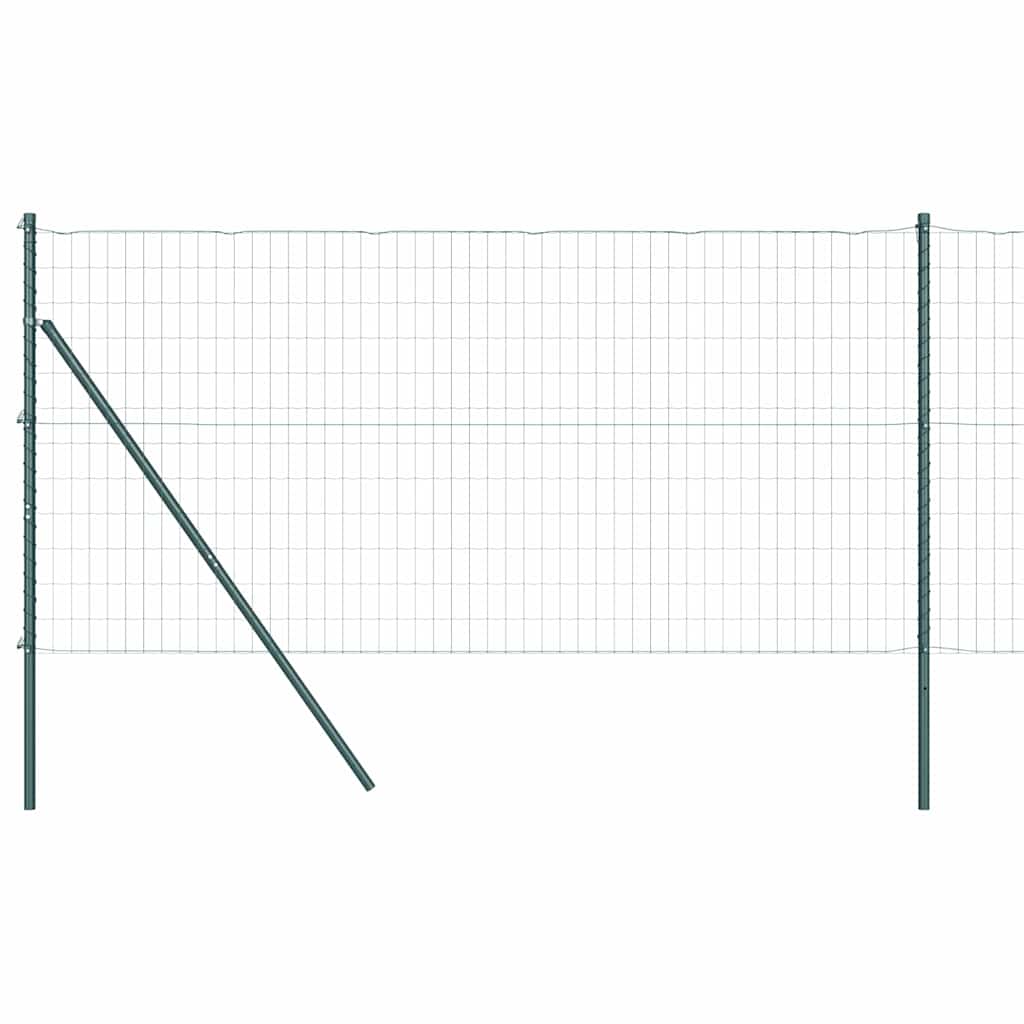 vidaXL Zaun mit Pfosten Grün 1,4 x 10 m Stahl und PVC