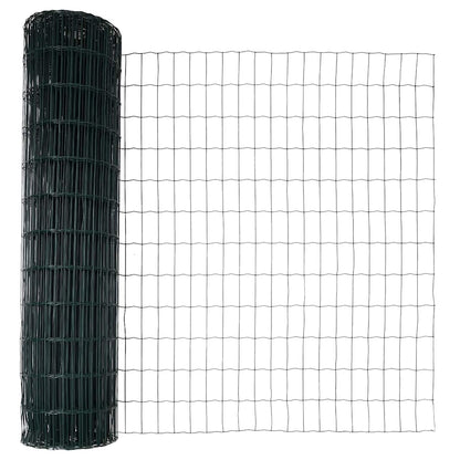 vidaXL Zaun mit Pfosten Grün 1,4 x 10 m Stahl und PVC