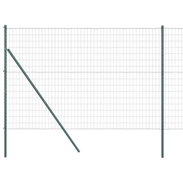vidaXL Zaun mit Pfosten Grün 1,5 x 10 m Stahl und PVC