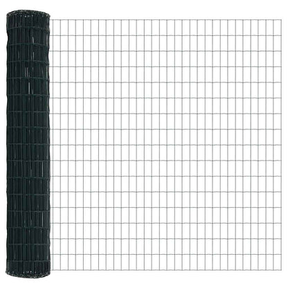 Zaun mit Pfosten Grün 1,5 x 10 m Stahl und PVC