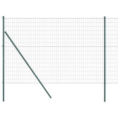 Zaun mit Pfosten Grün 1,6 x 10 m Stahl und PVC