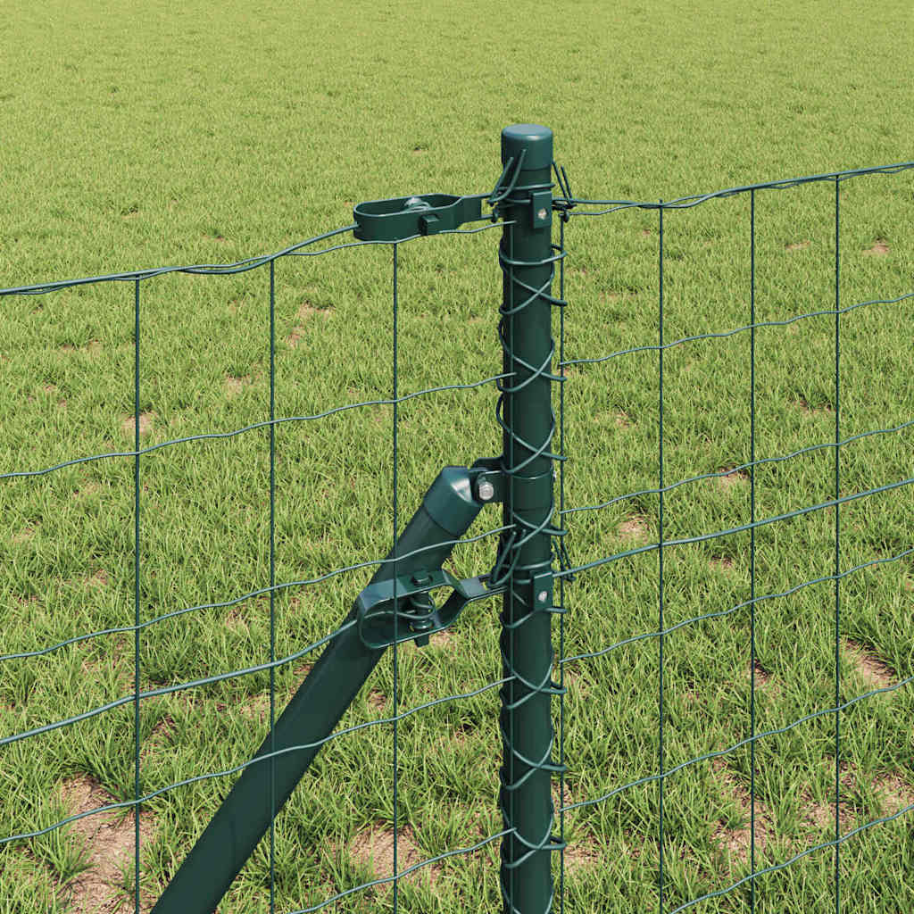 vidaXL Zaun mit Pfosten Grün 0,4 x 10 m Stahl und PVC