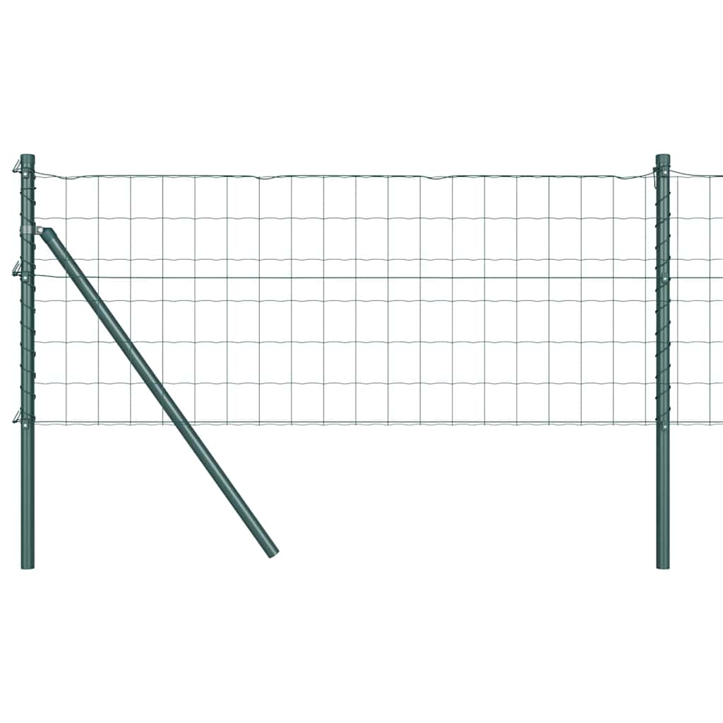vidaXL Zaun mit Pfosten Grün 0,4 x 10 m Stahl und PVC