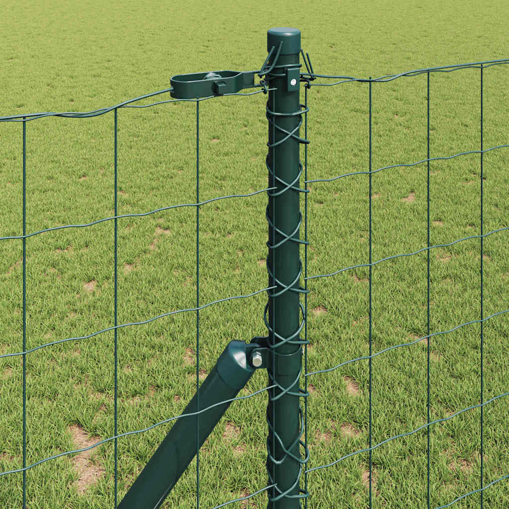 vidaXL Clôture avec poteaux Vert 1,2 x 10 m Acier et PVC