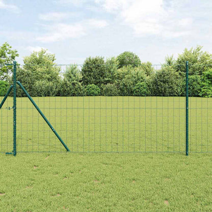 vidaXL Clôture avec poteaux Vert 1,2 x 10 m Acier et PVC