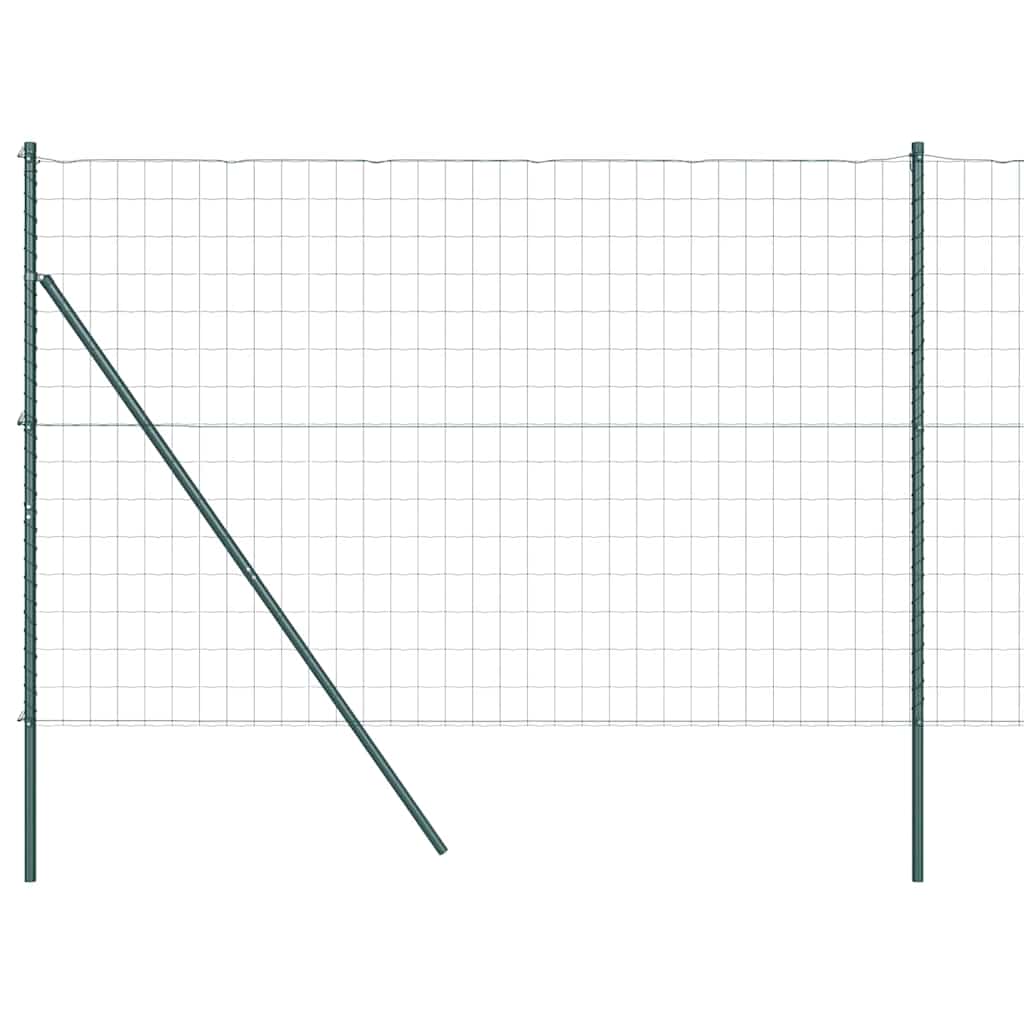 Zaun mit Pfosten Grün 1,6 x 10 m Stahl und PVC