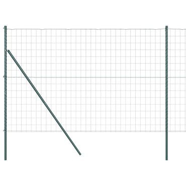 vidaXL Clôture avec Poteaux Vert 1,6 x 10 m Acier et PVC