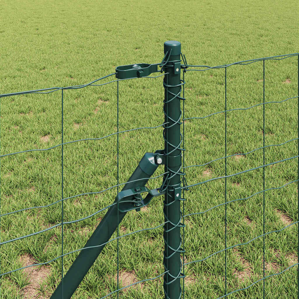 vidaXL Clôture avec poteaux vert 0,4 x 10 m acier et PVC