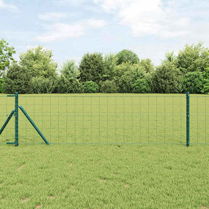 vidaXL Clôture avec poteaux vert 0,6 x 10 m acier et PVC