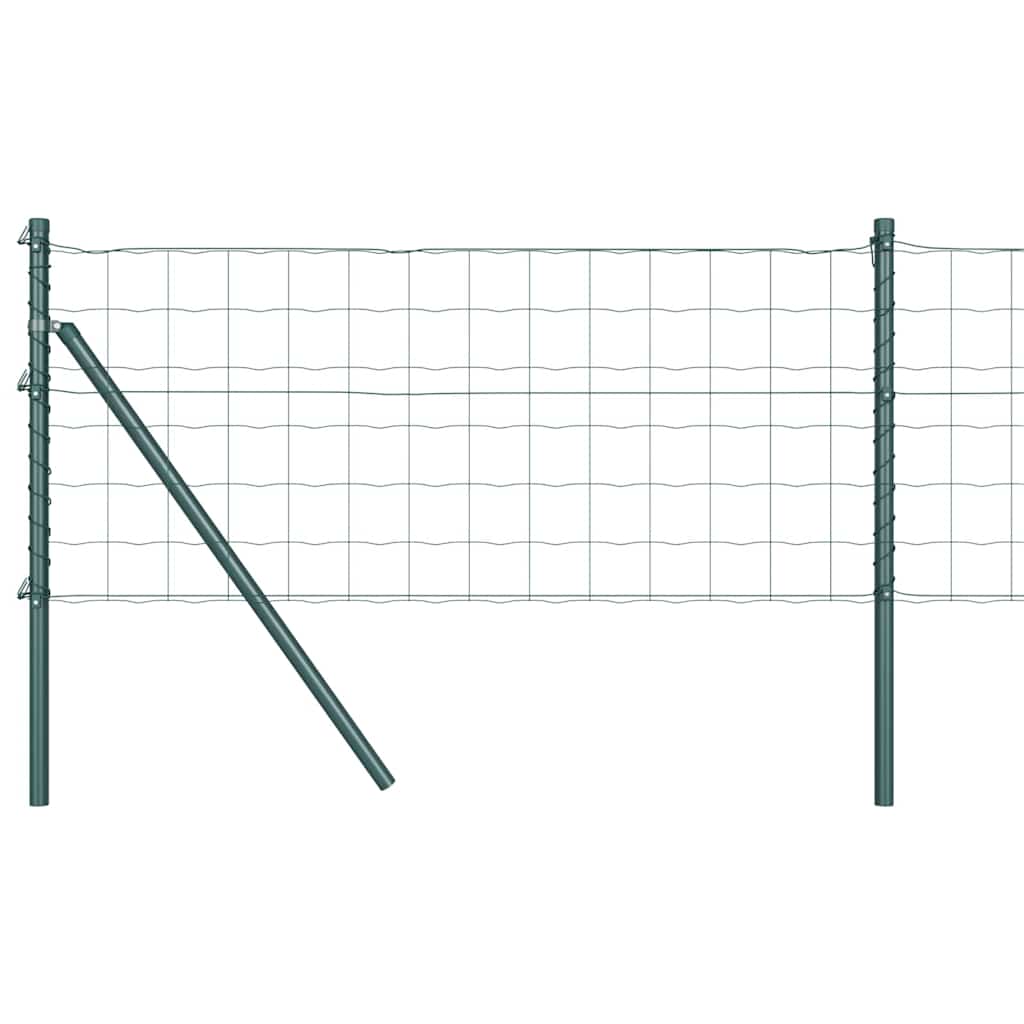 vidaXL Clôture avec poteaux vert 0,6 x 10 m acier et PVC
