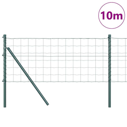 vidaXL Clôture avec poteaux vert 0,6 x 10 m acier et PVC