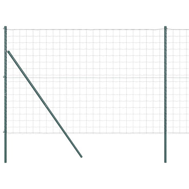 vidaXL Zaun mit Pfosten Grün 1,5 x 10 m Stahl