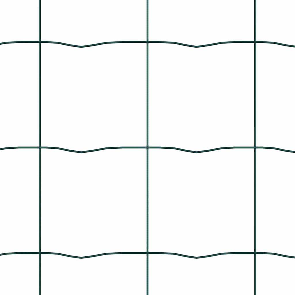 Zaun mit Pfosten Grün 1,6 x 10 m Stahl und PVC