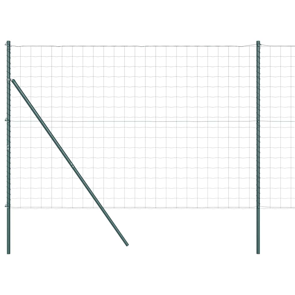 Zaun mit Pfosten Grün 1,6 x 10 m Stahl und PVC