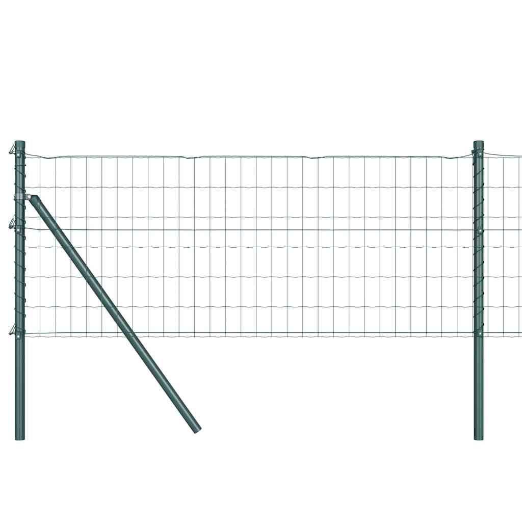 vidaXL Zaun mit Pfosten Grün 0,4 x 25 m Stahl und PVC