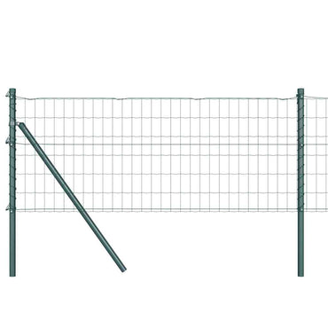 vidaXL Zaun mit Pfosten Grün 0,6 x 25 m Stahl und PVC