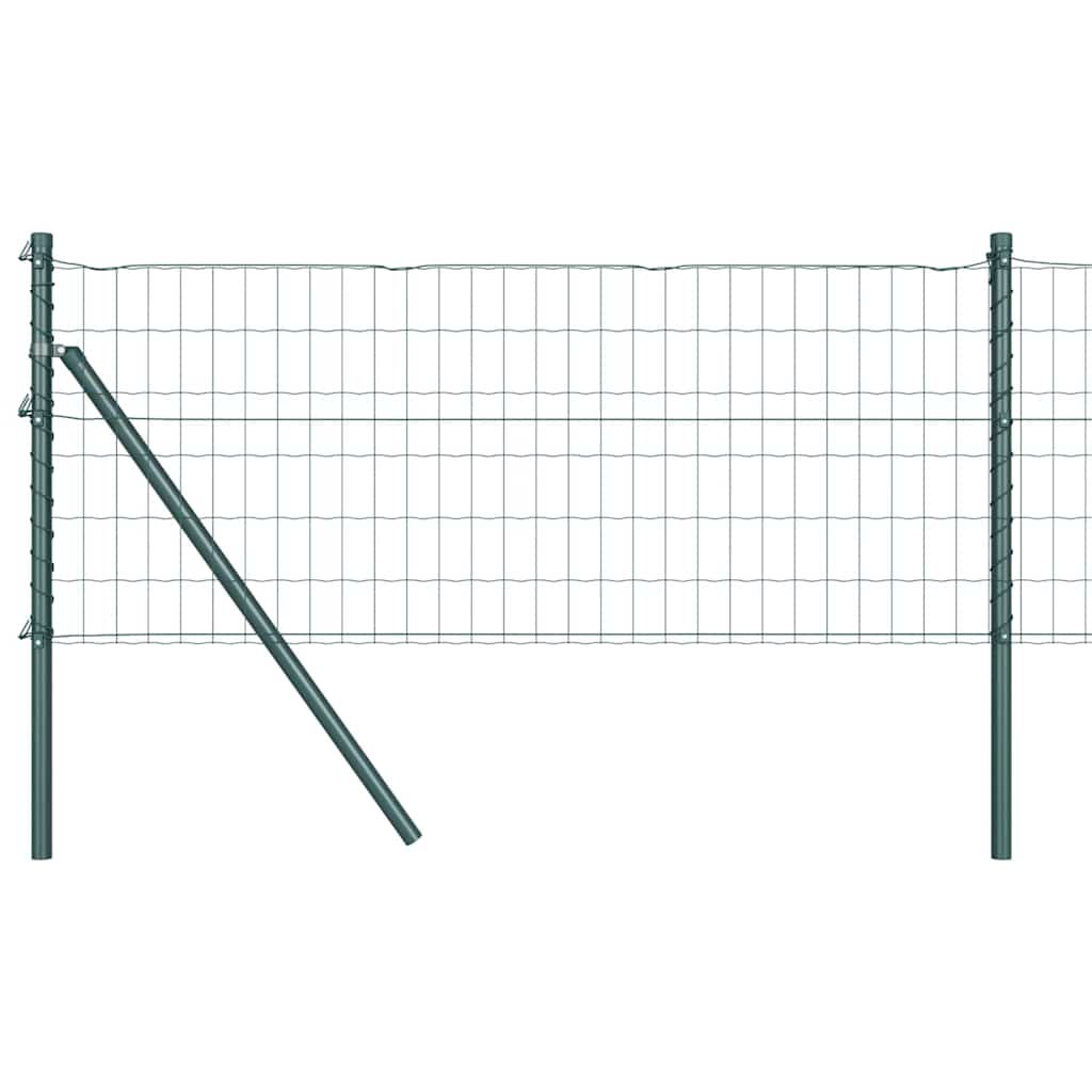 Zaun mit Pfosten Grün 0,8 x 25 m Stahl und PVC