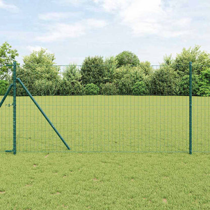 vidaXL Zaun mit Pfosten Grün 1 x 25 m Stahl und PVC