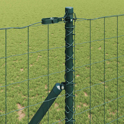 vidaXL Clôture avec Poteaux Vert 1,2 x 25 m Acier et PVC
