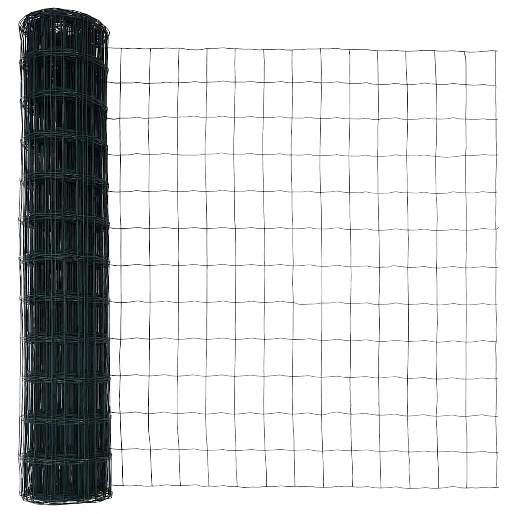 vidaXL Clôture avec Poteaux Vert 1,2 x 25 m Acier et PVC